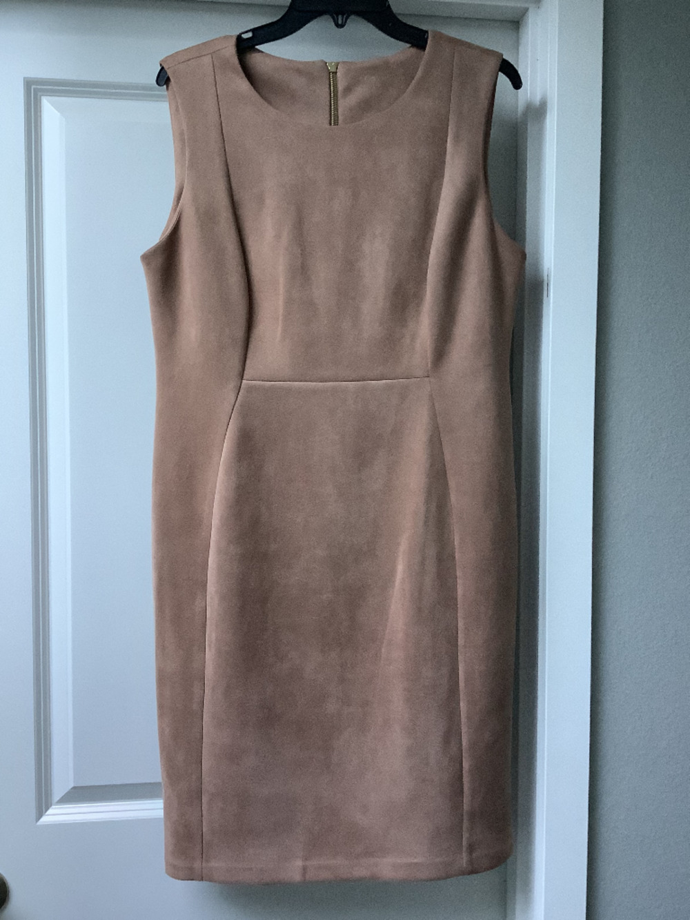 Calvin Klein Taupe Faux Suede Dress